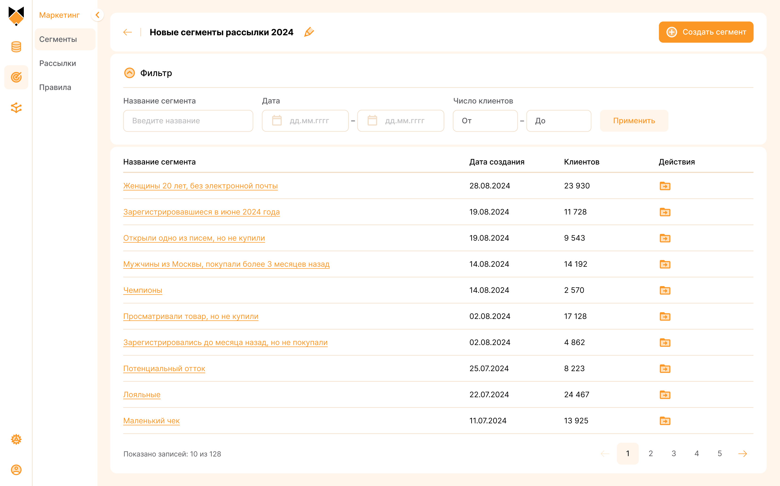 Платформа клиентских данных для автоматизации маркетинга